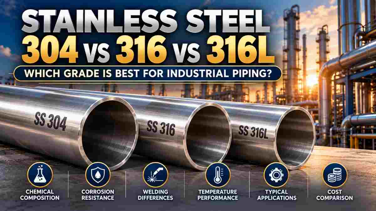 Stainless Steel 304 vs 316 vs 316L — Which Grade Is Best for Industrial Piping?