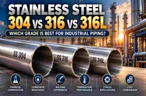 Stainless Steel 304 vs 316 vs 316L — Which Grade Is Best for Industrial Piping?